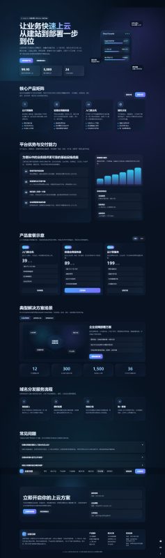 【开源】通用云服务企业官网单页源码-七色光资源站
